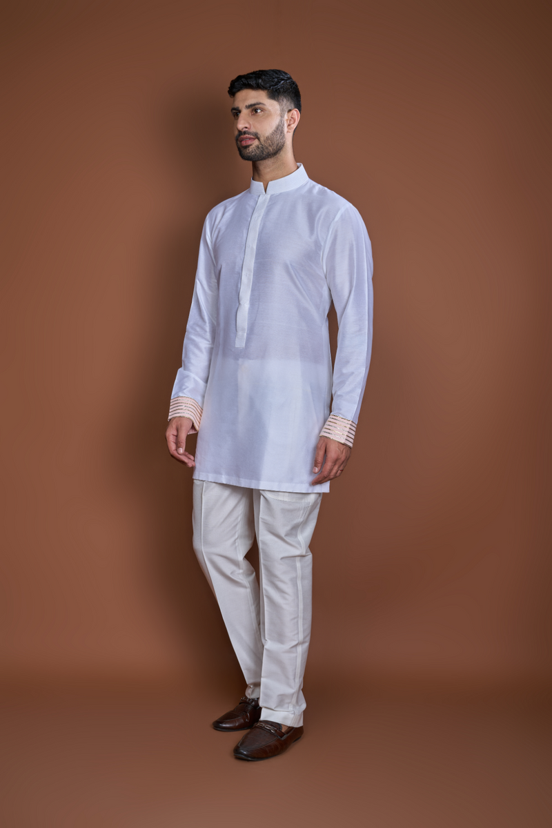 Shop Men's Designer Zari Cotton Kurta Set