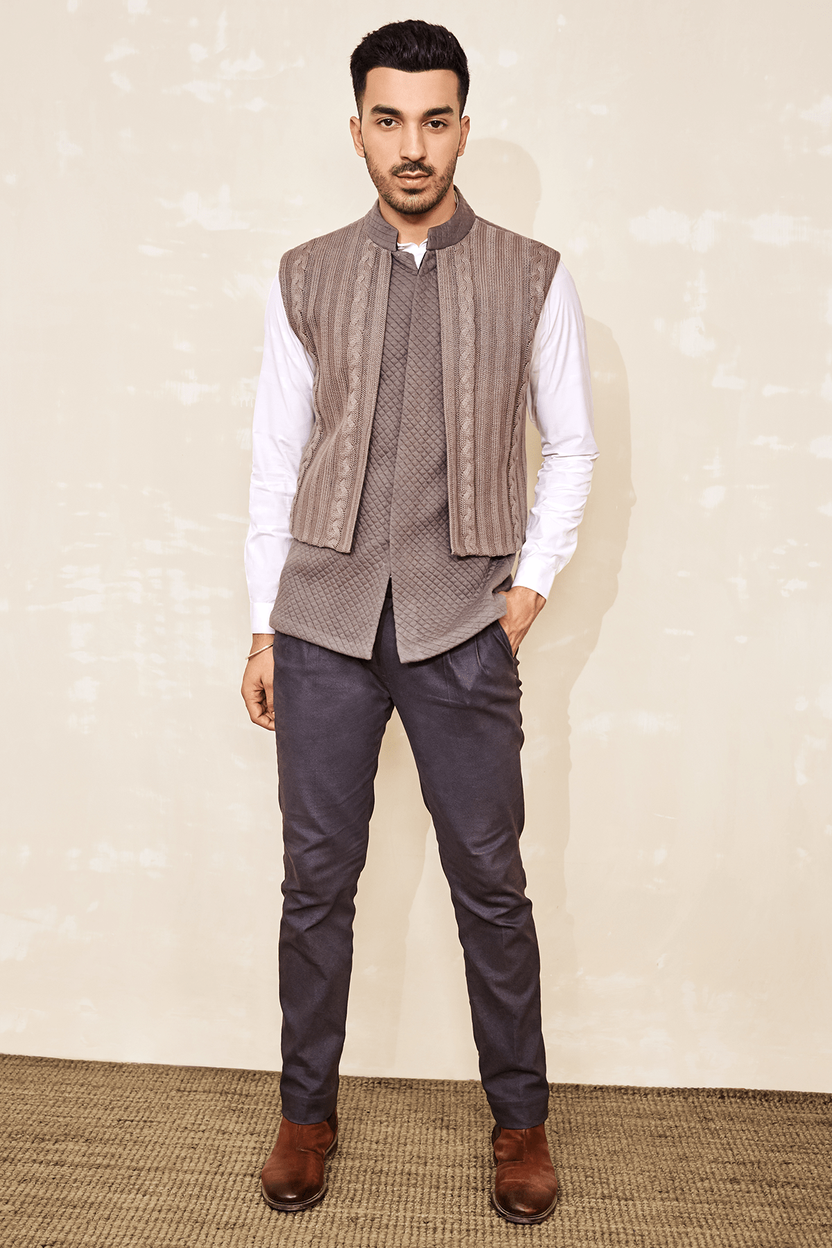 Grey Pleated Trousers - Kunal Anil Tanna