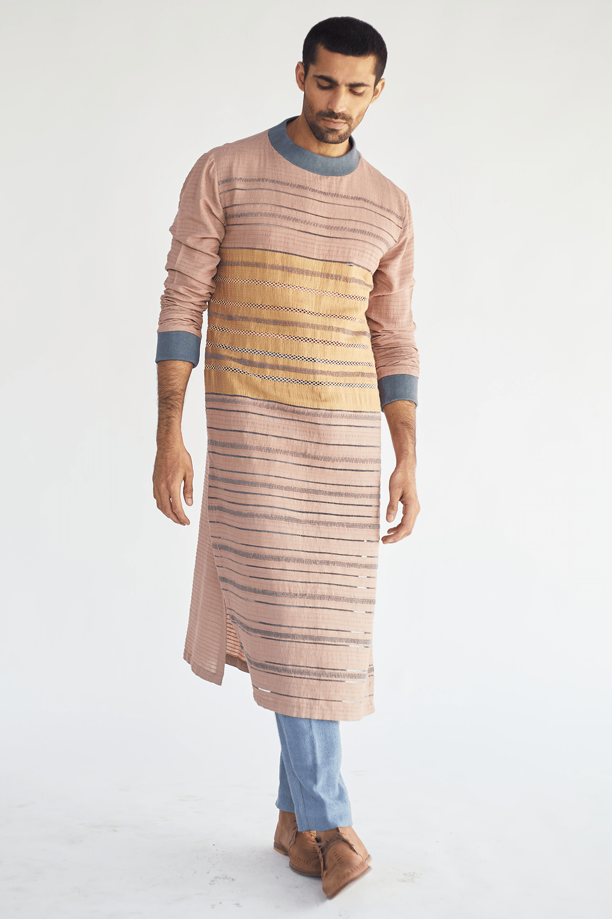 Stripes Textured Kurta - Kunal Anil Tanna