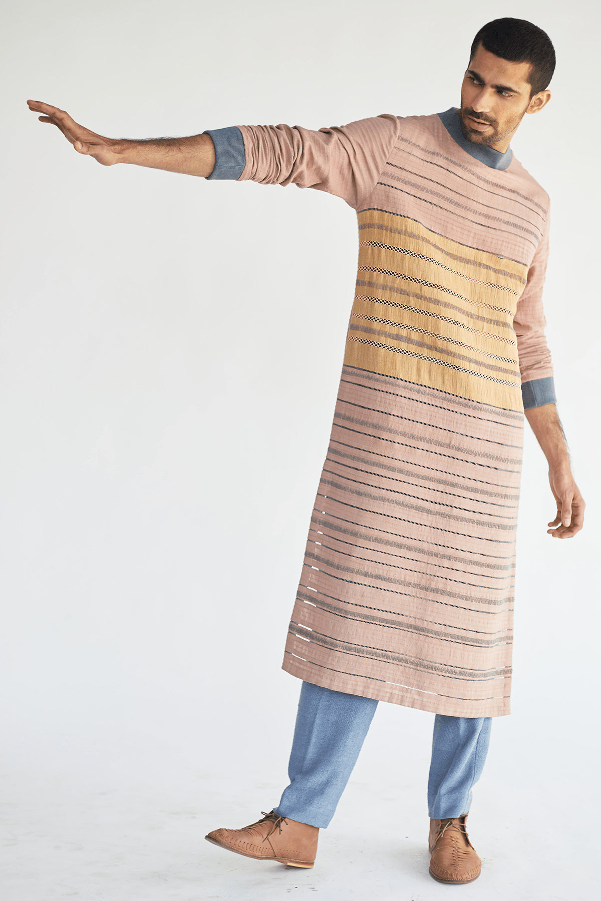 Stripes Textured Kurta - Kunal Anil Tanna