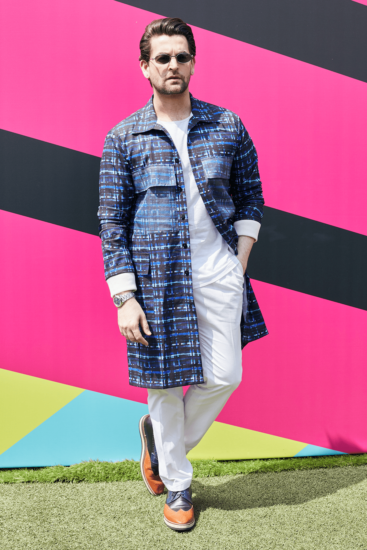 Neil Nitin Mukesh In Mesh Print Long Jacket - Kunal Anil Tanna