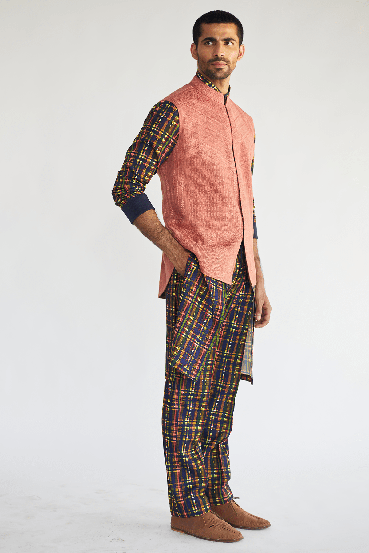 Multi Colored Mesh Print Pants - Kunal Anil Tanna