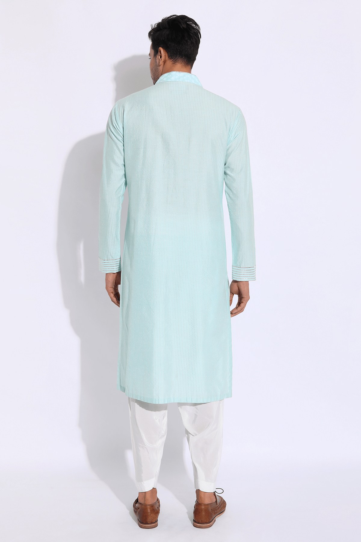 Light blue with thread embroidery Kurta set - Kunal Anil Tanna