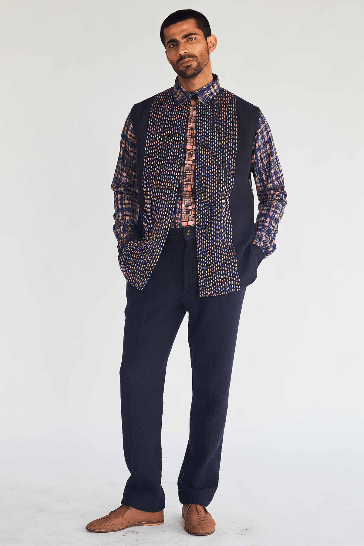 Hand Stitch Textured Bandi Jacket - Kunal Anil Tanna