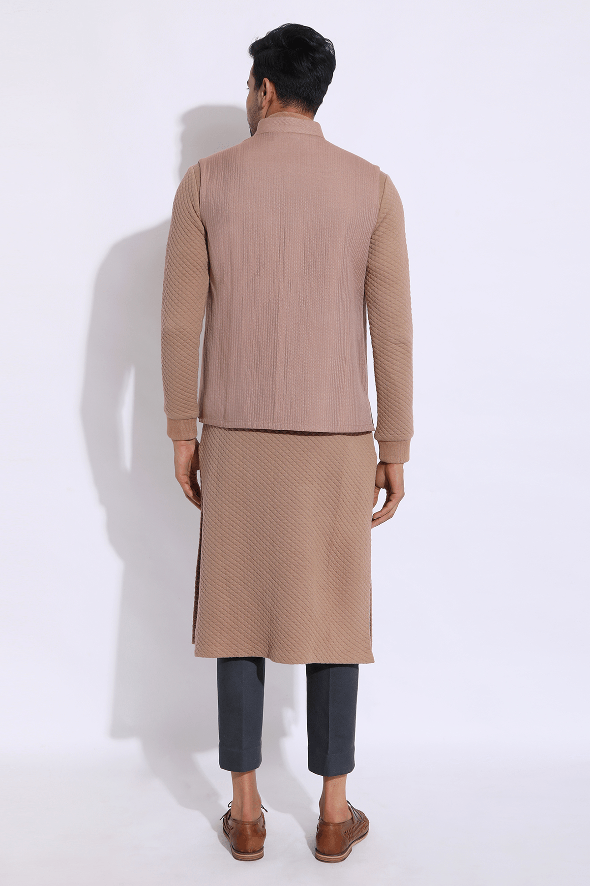 Quilted Polo Neck Kurta - Kunal Anil Tanna