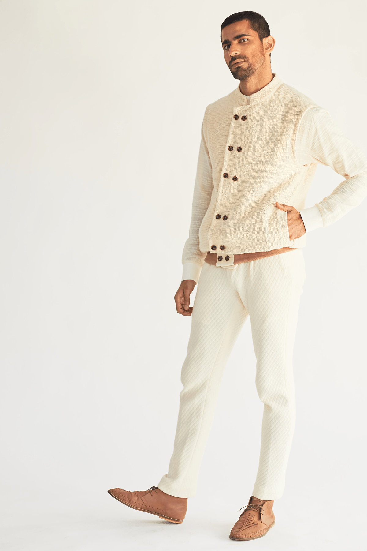 Cotton Bandi Jacket with Pullover and Pants - Kunal Anil Tanna