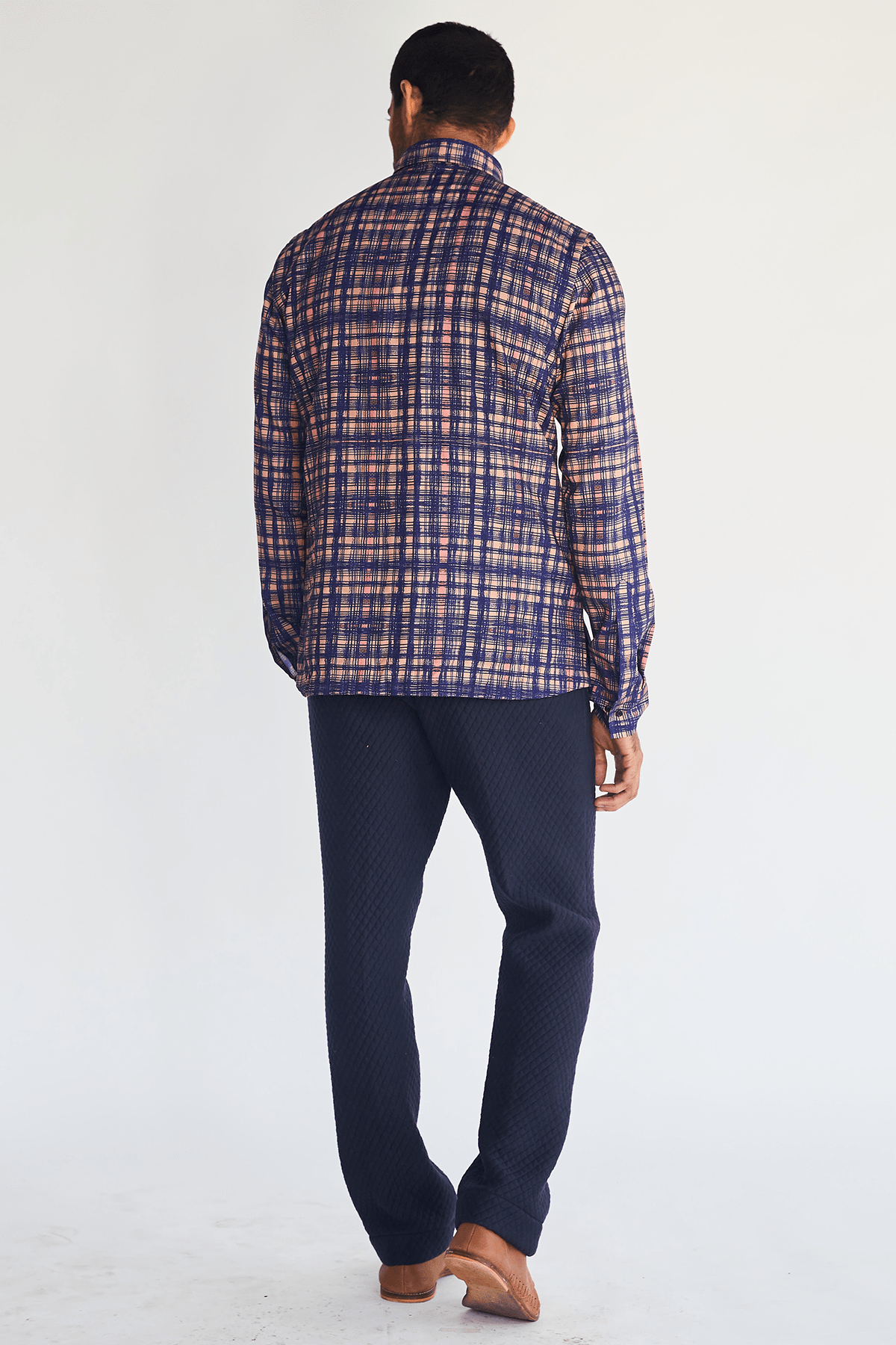 Dark Blue Quilted Pants - Kunal Anil Tanna