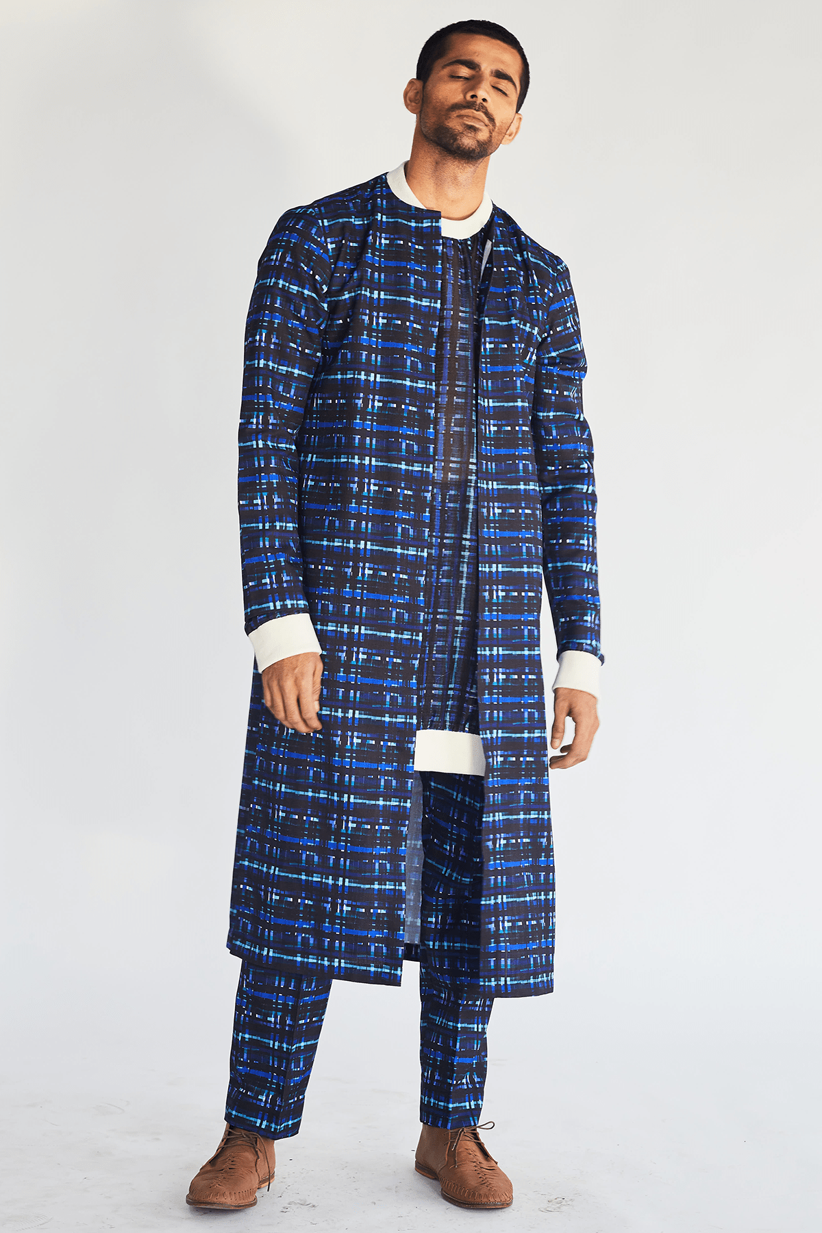 Mesh Print Long Jacket - Kunal Anil Tanna