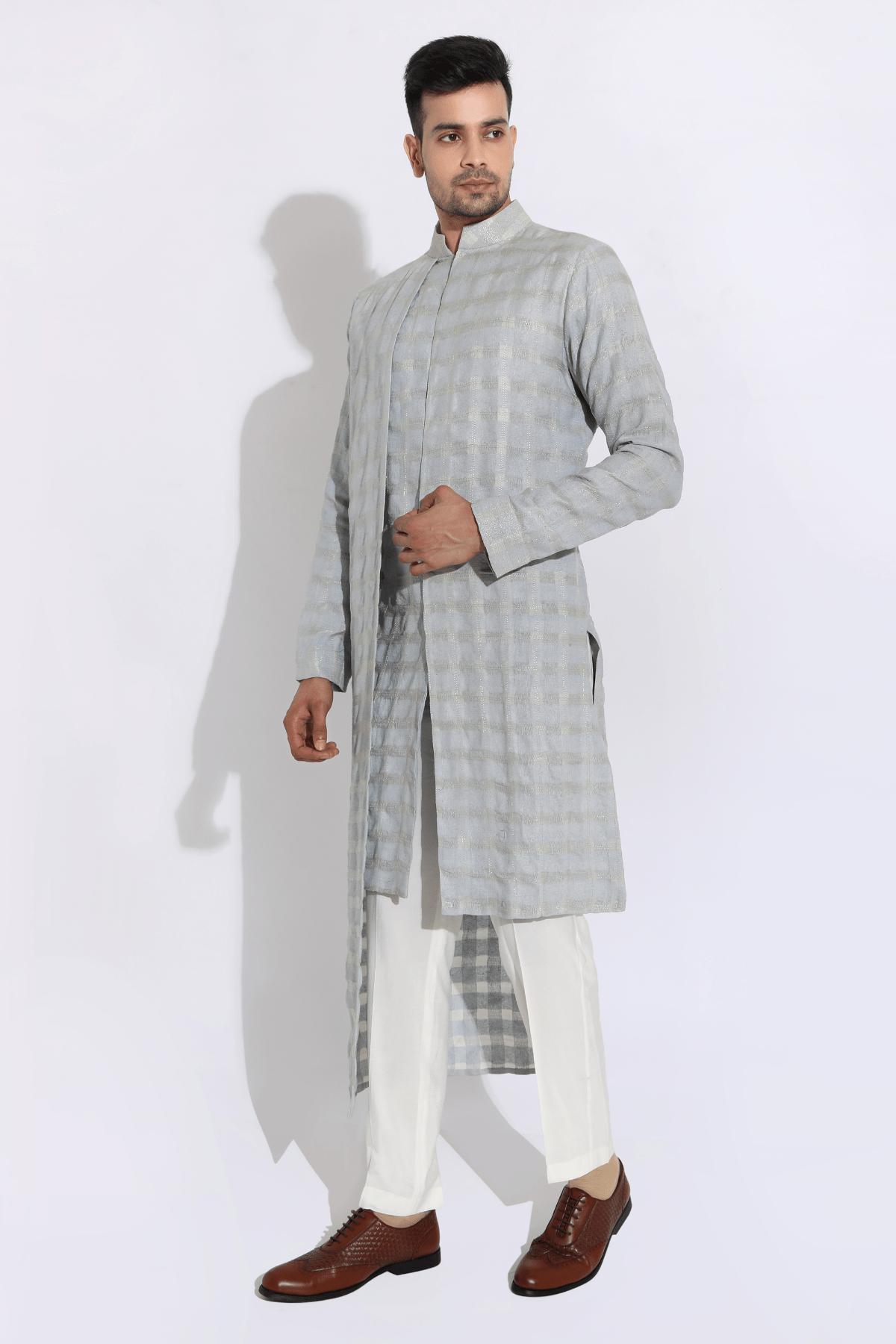 Blue checks kurta set - Kunal Anil Tanna