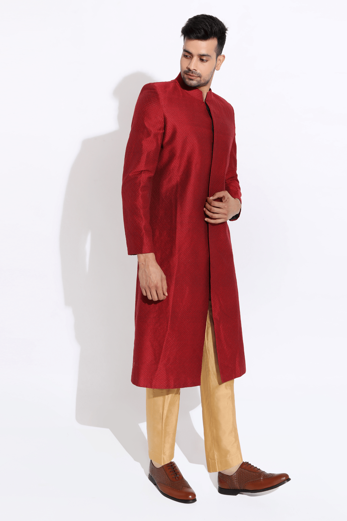 Maroon sherwani set - Kunal Anil Tanna